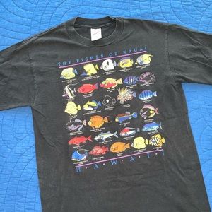 VTG Fishes of Kauai tropical Hawaiian Tshirt